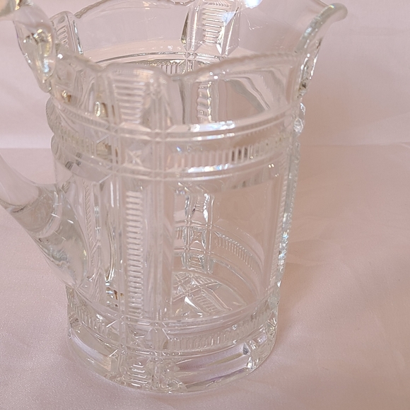 Antique Duncan & Sons Cryptic Zipper Nova Scotia Ribbon Stars Pitcher Sugar Set - Picture 4 of 11